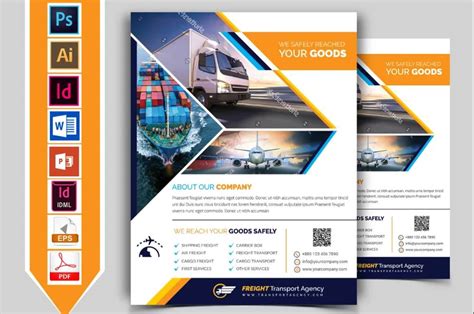 15 Transport Agency Flyer Template Ai Psd Download Graphic Cloud