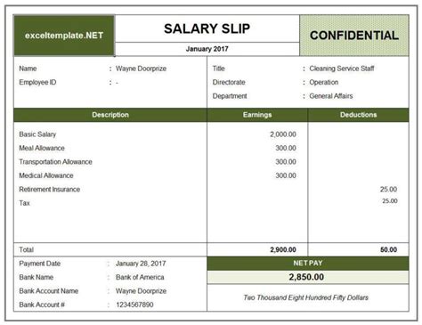 Salary Slip Template Excel Templates Excel Shortcuts Invoice