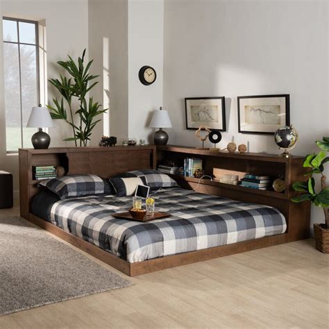 Full size platform bed ikea instructions king with storage and from ikea bed frame queen instructions. Carrasco Queen Solid Wood Low Profile Storage Platform Bed ...