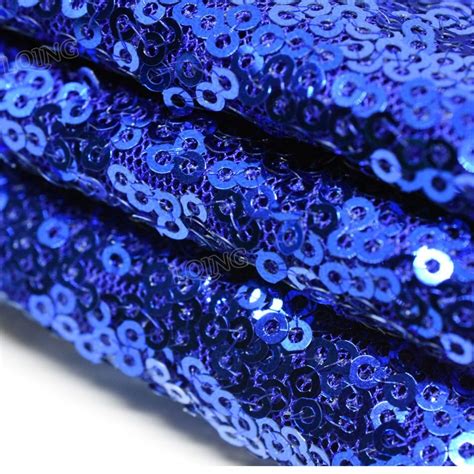 45120cm High Quality Sparkly Embroidered Mesh Lace Sequin Fabric Royal