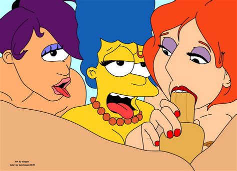 Marge Simpson And Turanga Leela Nude Tits Lips Penis Nipples Oral