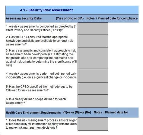 10 Sample Security Risk Assessment Templates Pdf Word Sample