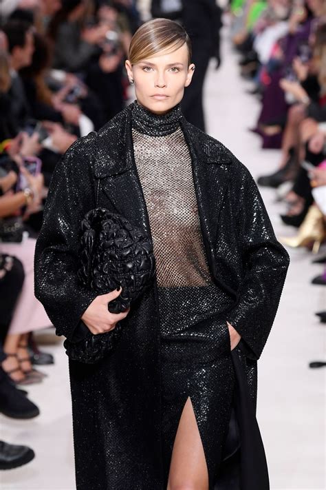 Natasha Poly Walks In A See Through Top On The Runway For The Valentino