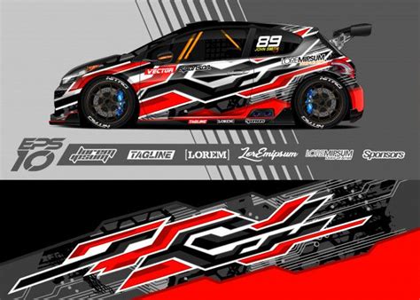 Premium Vector Car Wrap Decal Graphic Design Abstract Stripe Racing