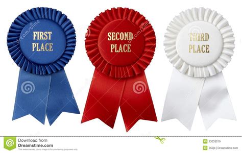 First Second Third Place Ribbons Stock Image Image Of