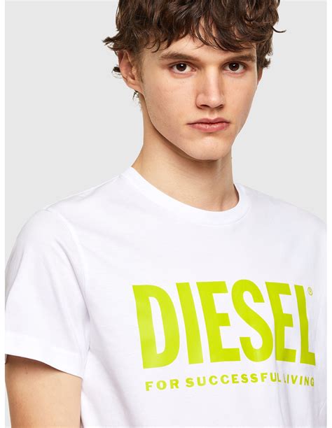 Diesel T Shirt T Diego Logo Blanc Boutiques Sevens