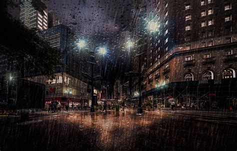 4k New York City Rain Wallpaper