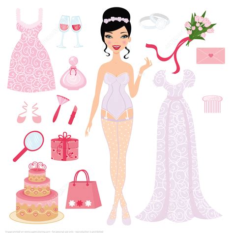 Dress Up Bride Paper Doll For Wedding Ceremony Free Printable