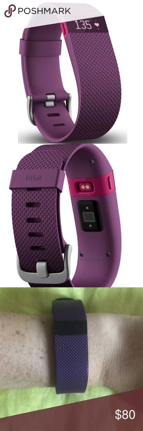 Fitbit Charge HR Plum Wireless Activity Wristband Only Used A Couple
