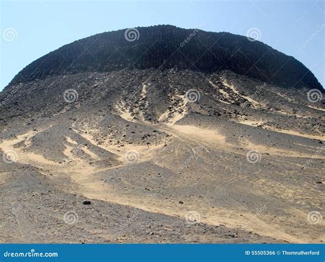 Black Desert Volcanic Hill In Egypt Near Farafra Stock Photo Image
