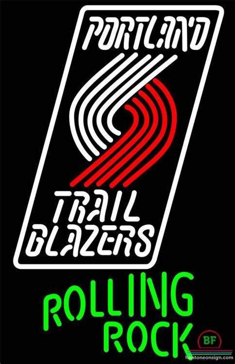 The idea of creating the nba franchise in portland trail blazer's basketball team has a unique logo that sets it apart from other nba members. Rolling Rock Portland Trail Blazers Neon Sign NBA Teams ...