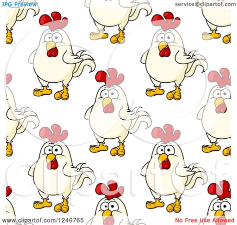 Clipart Of A Seamless Chicken Background Pattern Royalty Free Vector