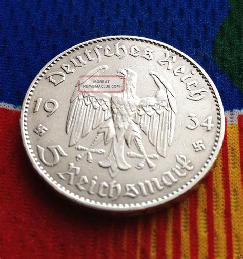 Ww2 German 5 Mark Silver Coin 1934 F Garrisonkirche Third Reich Reichsmark