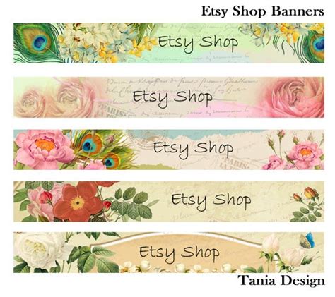 Etsy Shop Banners Flowers Multipurpose Digital Images