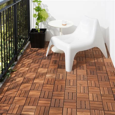 9 pcs (30x30 cm) floor decking for outdoor use.may be combined with other colours of runnen floor. RUNNEN Floor decking, outdoor - brown stained - IKEA