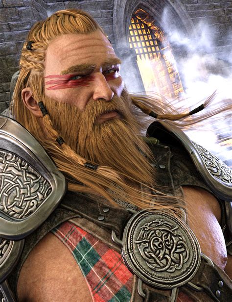 Dragonsbane Barbarian Hair And Beard For Genesis 3 Males Daz 3d