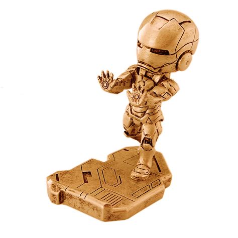 Iron Man Metal Desk Stand Holder For Mobile Phones Gold
