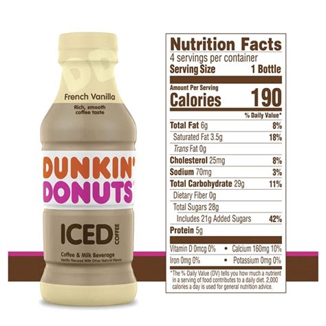 Dunkin Donuts French Vanilla Iced Coffee Bottles 94 Fl Oz 4 Pack