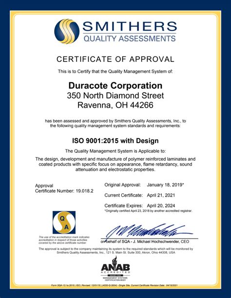 As9100 Rev D Certification Duracote Corporation Becomes An As9100