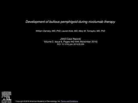 Development Of Bullous Pemphigoid During Nivolumab Therapy Ppt Download