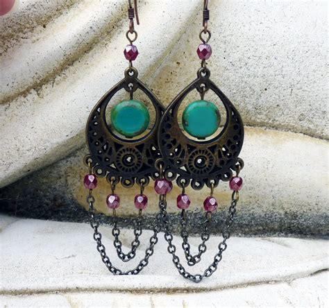 Chandelier Earrings Gypsy Turquoise Blue And By LunarBelle
