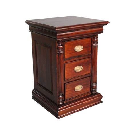 Solid Mahogany Wood Vallery Bedside Table Antique Reproduction