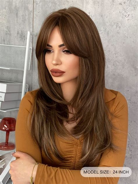 Long Straight Synthetic Wig With Bangs Shein Usa Haircuts For Medium Length Hair Haircuts For