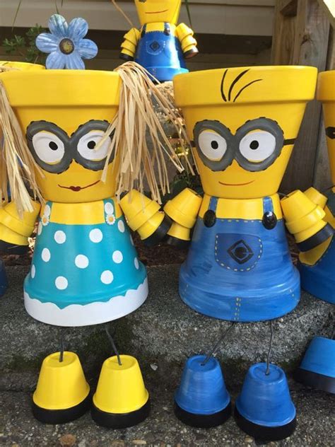 Minion Terra Cotta Pots How To Make Minions Out Of Flower Pots Clay