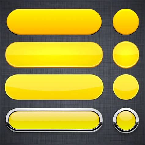 Yellow High Detailed Modern Web Buttons Stock Vector Image By