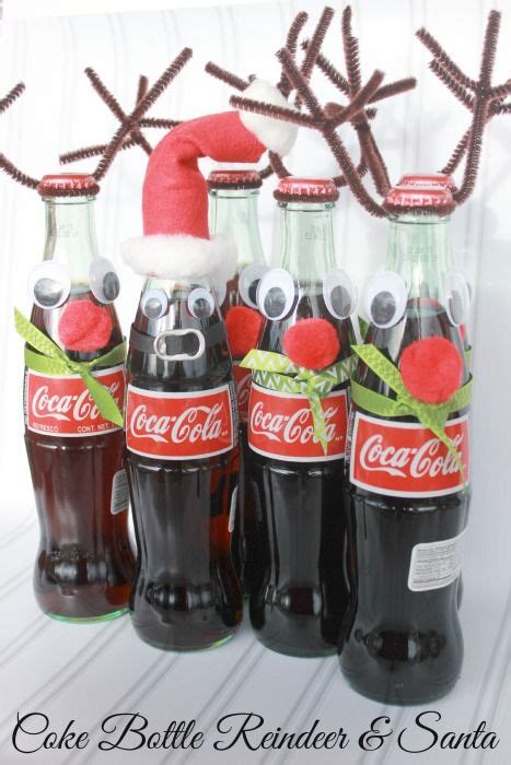 Coca Cola Bottles With Reindeer Antlers On Them And Santa S Hat In