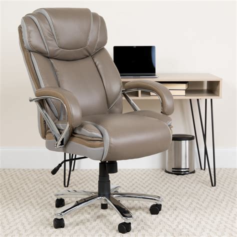 Flash Furniture Big And Tall 500 Lb Rated Taupe Leathersoft Executive