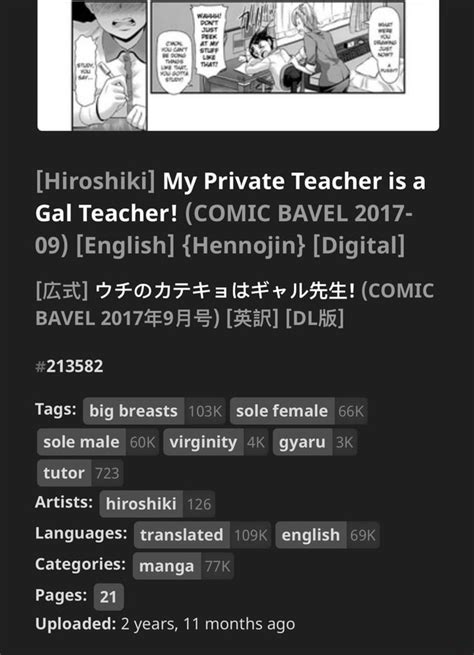 Hiroshiki My Private Teacher Is A Gal Teacher Comic Bavel