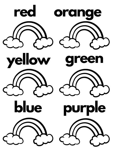 Rainbow Color Worksheet