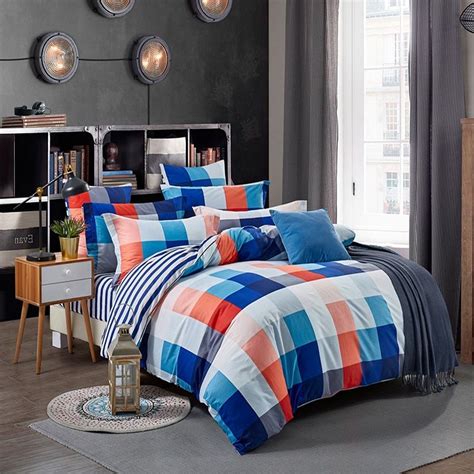 Orange And Blue Plaid Bedding Bedding Design Ideas