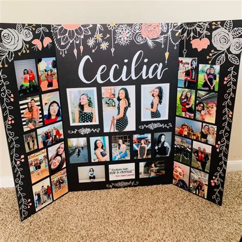 Senior Tri Fold Photo Display Board For Graduation Party Etsy