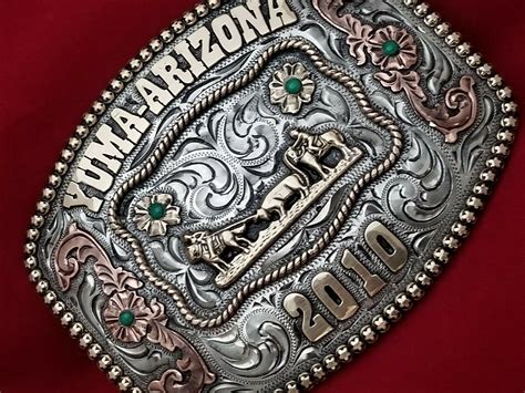 2010 Rodeo Trophy Belt Buckle Vintage~yuma Arizona Team Roping Champion