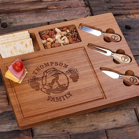 Cutting Board Cheese And Bread Serving Tray Board With Tools