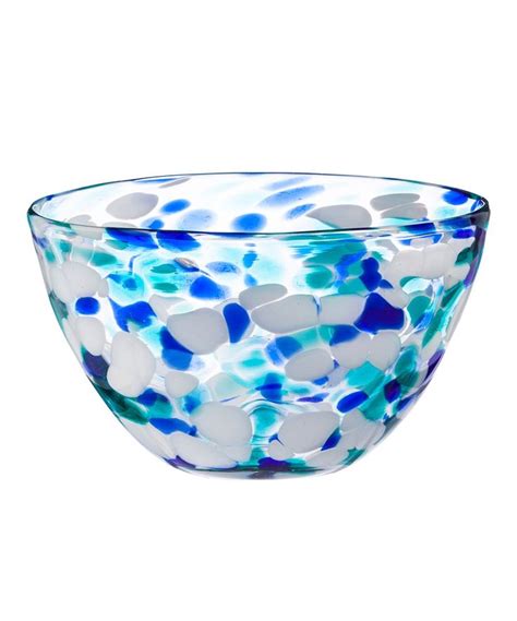 Cypress Home 8 Blue Confetti Glass Serving Bowl Glass Serving Bowls Bowl Serving Bowls