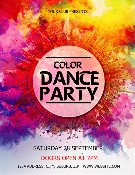 Color Dance Party Flyer Template Postermywall