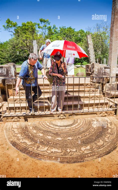 Sacred City Of Anuradhapura Moonstone And Stairs At The Abhayagiri