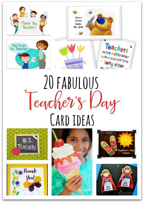 In order to make this card, you need to purchase some material from the supermarket but. 20 Awesome Teachers' Day card Ideas with Free Printables ...