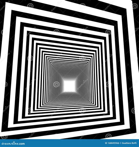 Optical Illusion 3d Abstract Tunnel Stock Illustration Illustration