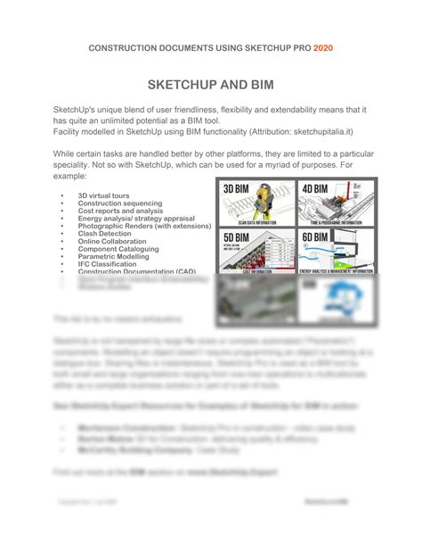 Solution Construction Documents Using Sketchup Pro 2020 A Short