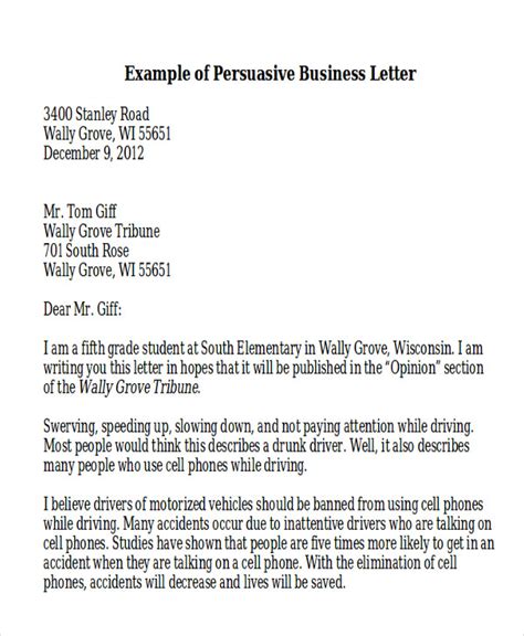 Free 9 Sample Persuasive Business Letter Templates In Ms Word Pdf