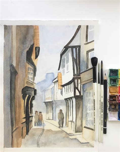 Original Painting Of Hastings Old Town Water Colour Etsy