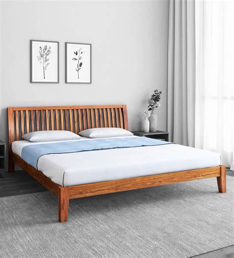 Buy Luxurious Solid Wood King Size Bed In Brown Finish By Doctor Dreams