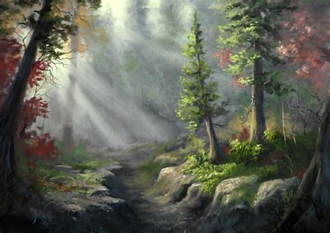 Forest Scene Landscape Artwork In Oil Oil Painting Videos Oil Painting