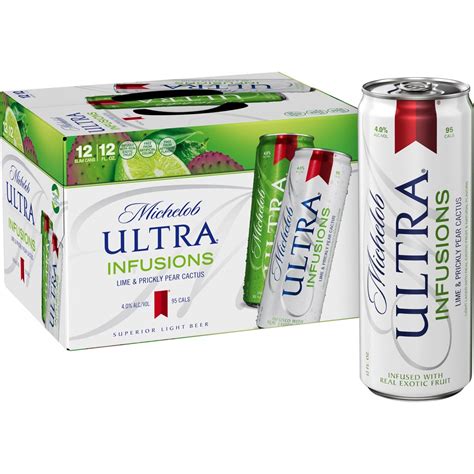 Michelob Ultra Infusions Lime And Prickly Pear Cactus Light Beer 12 Pack