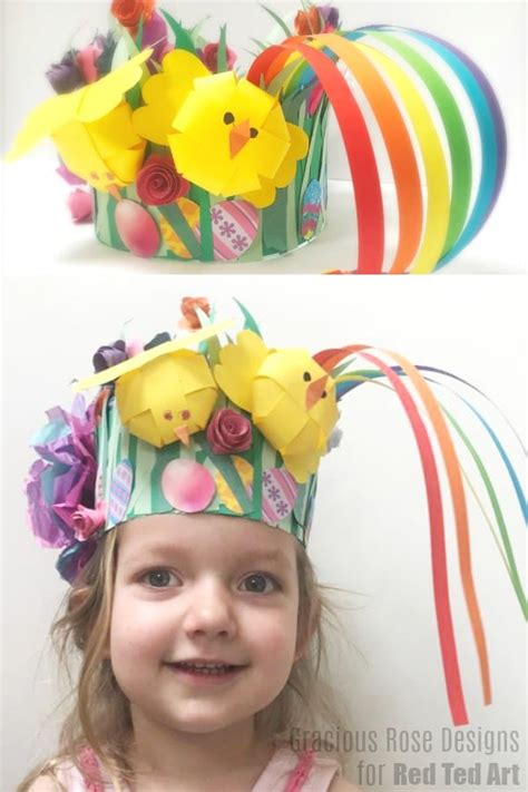 Easy Spring Paper Easter Bonnet Craft For Kids Red Ted Art Kids Crafts