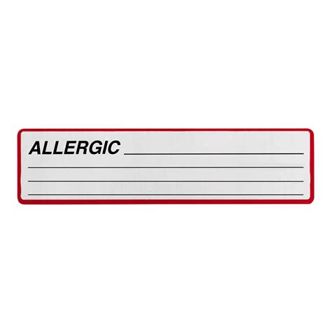 Allergic Alert Label For Medical Charts Carstens